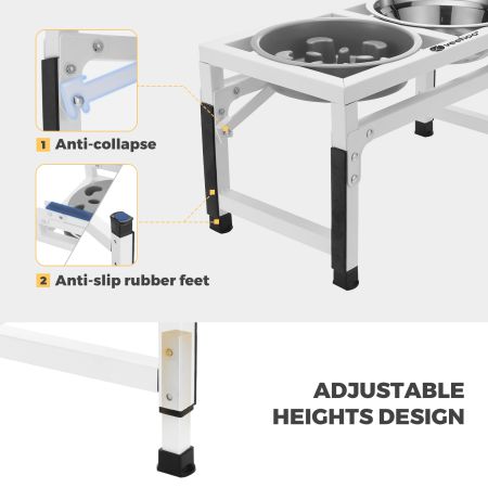 Veehoo Elevated Adjustable Raised Dog Bowls Black Bowls & Feeders image3