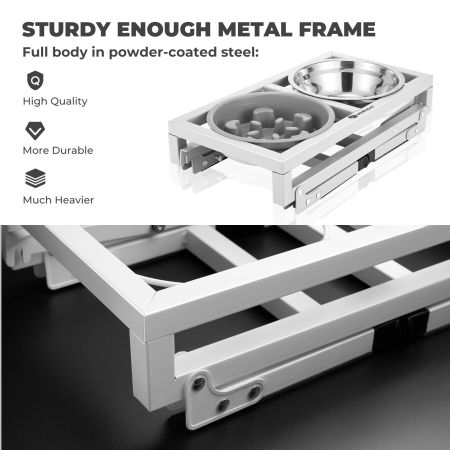 Veehoo Elevated Adjustable Raised Dog Bowls Black Bowls & Feeders image4