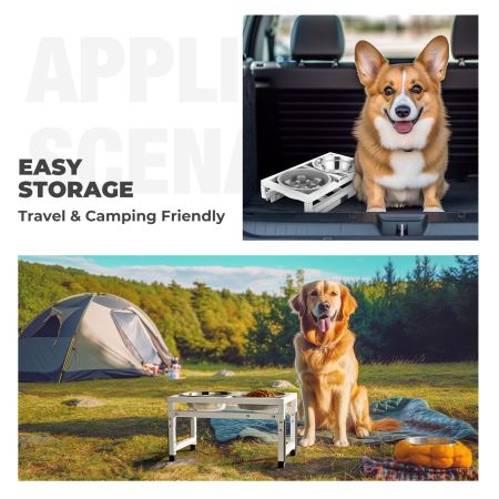 Veehoo Elevated Adjustable Raised Dog Bowls Black Bowls & Feeders image7