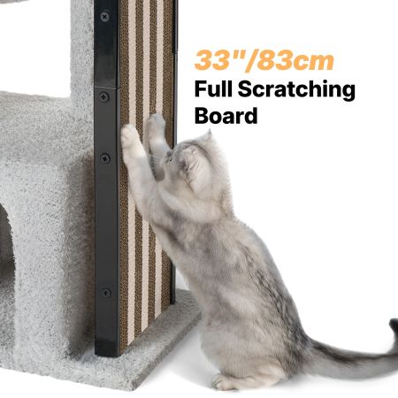 Veehoo Small Cat Tree with Scratching Boards and Hammock Gray New Arrivals image7