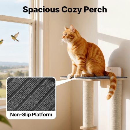 Veehoo Cat Wall Shelves with Scratcher Beige Sales image3 Veehoo Cat Wall Shelves with Scratcher Beige Sales image3