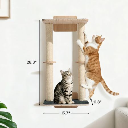 Veehoo Cat Wall Shelves with Scratcher Beige Sales image7 Veehoo Cat Wall Shelves with Scratcher Beige Sales image7