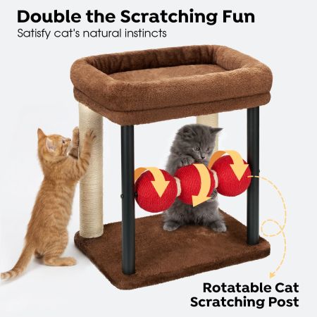 Veehoo Small Cat Tree & Scratching Post for Kittens Brown Sales image3