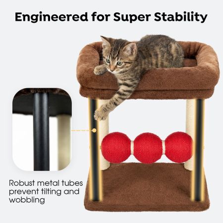 Veehoo Small Cat Tree & Scratching Post for Kittens Brown Sales image4