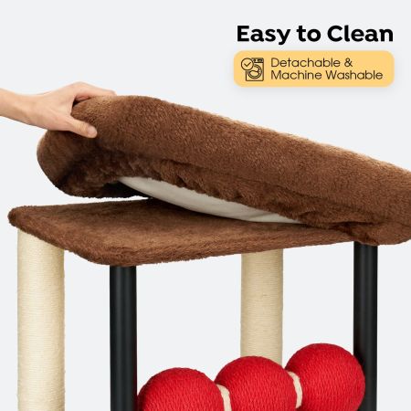 Veehoo Small Cat Tree & Scratching Post for Kittens Brown Sales image6