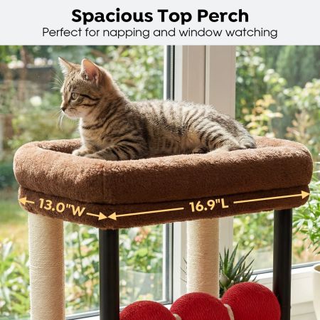 Veehoo Small Cat Tree & Scratching Post for Kittens Brown Sales image7