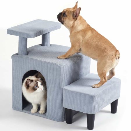 Veehoo Dog & Cat Stairs with Cave Condo image1