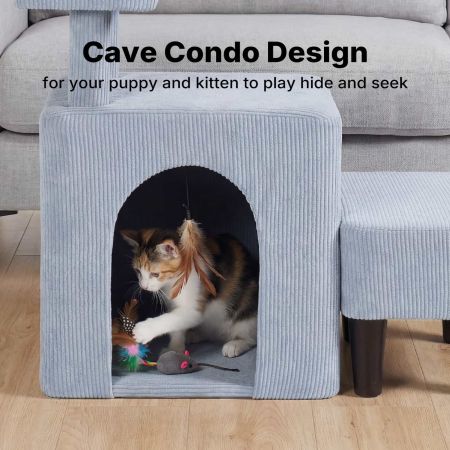 Veehoo Dog & Cat Stairs with Cave Condo Gray Sales image3 Veehoo Dog & Cat Stairs with Cave Condo Gray Sales image3