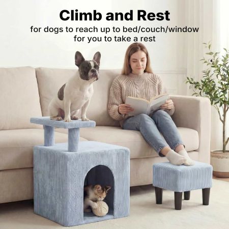Veehoo Dog & Cat Stairs with Cave Condo Gray Sales image4 Veehoo Dog & Cat Stairs with Cave Condo Gray Sales image4