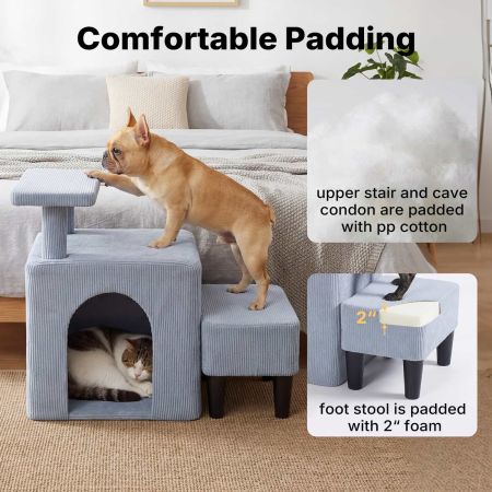 Veehoo Dog & Cat Stairs with Cave Condo Gray Sales image5 Veehoo Dog & Cat Stairs with Cave Condo Gray Sales image5