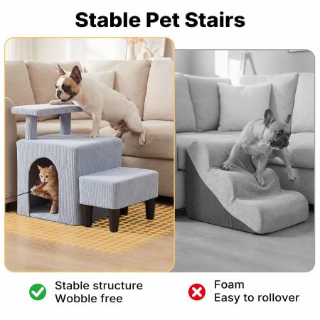 Veehoo Dog & Cat Stairs with Cave Condo Gray Sales image7 Veehoo Dog & Cat Stairs with Cave Condo Gray Sales image7