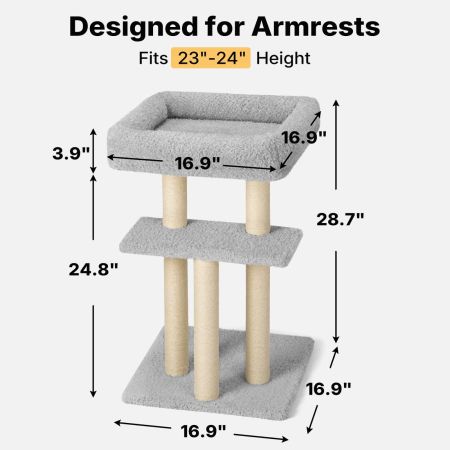 Veehoo Couch Protector & Cat Perch Post for Sofa Armrests Beige Sales image2
