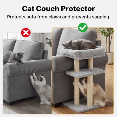 Veehoo Couch Protector & Cat Perch Post for Sofa Armrests Beige Sales image7