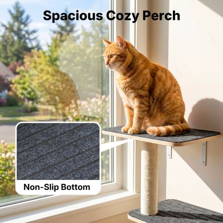 Veehoo Wall Mounted Cat Tree for Large Cats Beige Sales image4 Veehoo Wall Mounted Cat Tree for Large Cats Beige Sales image4
