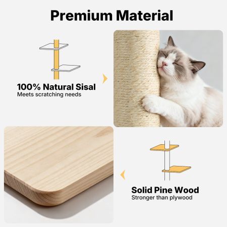 Veehoo Wall Mounted Cat Tree for Large Cats Beige Sales image6 Veehoo Wall Mounted Cat Tree for Large Cats Beige Sales image6