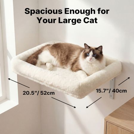 Veehoo 2-Pack Cat Wall Shelves for Large Cats White Sales image2 Veehoo 2-Pack Cat Wall Shelves for Large Cats White Sales image2