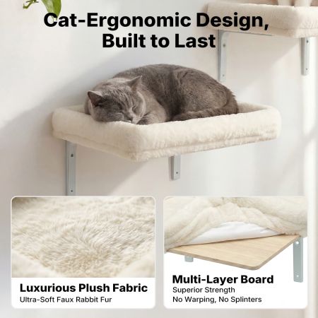 Veehoo 2-Pack Cat Wall Shelves for Large Cats White Sales image3 Veehoo 2-Pack Cat Wall Shelves for Large Cats White Sales image3
