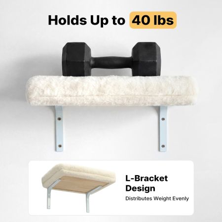 Veehoo 2-Pack Cat Wall Shelves for Large Cats White Sales image4 Veehoo 2-Pack Cat Wall Shelves for Large Cats White Sales image4