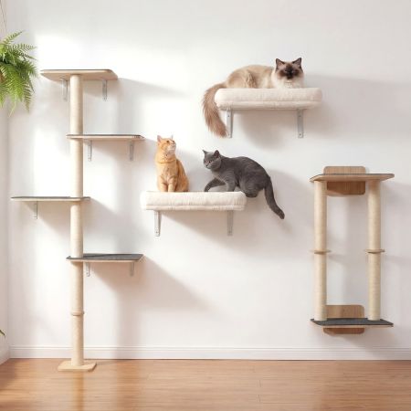 Veehoo 2-Pack Cat Wall Shelves for Large Cats White Sales image7 Veehoo 2-Pack Cat Wall Shelves for Large Cats White Sales image7