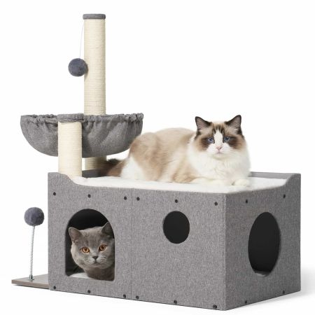 Veehoo Extra Large Cat House Bed Gray Sales image1 Veehoo Extra Large Cat House Bed Gray Sales image1