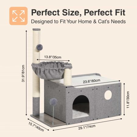Veehoo Extra Large Cat House Bed Gray Sales image2 Veehoo Extra Large Cat House Bed Gray Sales image2