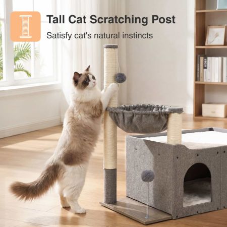 Veehoo Extra Large Cat House Bed Gray Sales image4 Veehoo Extra Large Cat House Bed Gray Sales image4