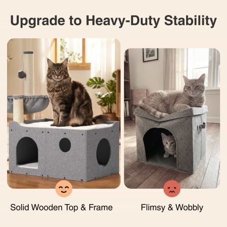 Veehoo Extra Large Cat House Bed Gray Sales image7 Veehoo Extra Large Cat House Bed Gray Sales image7
