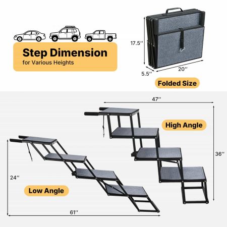 Veehoo Extra Wide Foldable Dog Stairs for Large Dogs Steps & Ramps image4 Veehoo Extra Wide Foldable Dog Stairs for Large Dogs Steps & Ramps image4