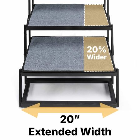 Veehoo Extra Wide Foldable Dog Stairs for Large Dogs Gray Sales image5