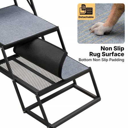 Veehoo Extra Wide Foldable Dog Stairs for Large Dogs Gray Sales image6
