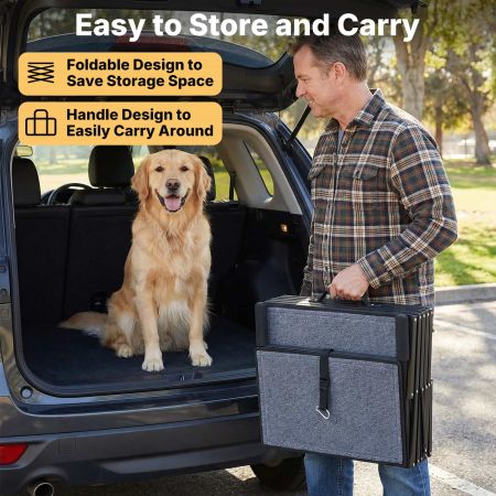 Veehoo Extra Wide Foldable Dog Stairs for Large Dogs Gray Sales image7