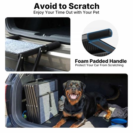 Veehoo Extra Wide Foldable Dog Stairs for Large Dogs Gray Sales image8