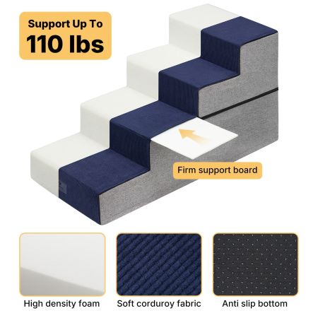 Veehoo Extra Wide Dog Stairs for Large Dogs Blue Sales image2 Veehoo Extra Wide Dog Stairs for Large Dogs Blue Sales image2