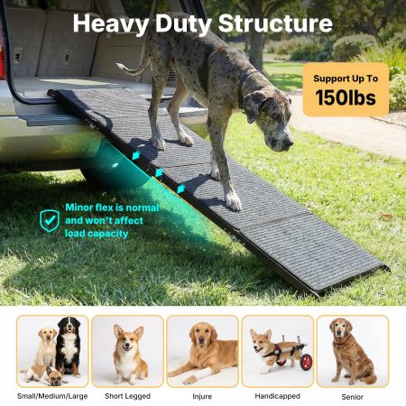Veehoo Foldable Extra Wide Dog Ramp Black Steps & Ramps image10 Veehoo Foldable Extra Wide Dog Ramp Black Steps & Ramps image10