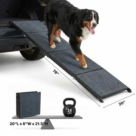 Veehoo Foldable Extra Wide Dog Ramp Black Steps & Ramps image2 Veehoo Foldable Extra Wide Dog Ramp Black Steps & Ramps image2