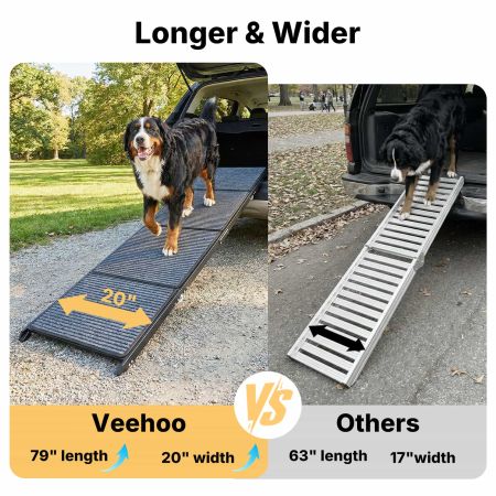 Veehoo Foldable Extra Wide Dog Ramp Black Steps & Ramps image3 Veehoo Foldable Extra Wide Dog Ramp Black Steps & Ramps image3