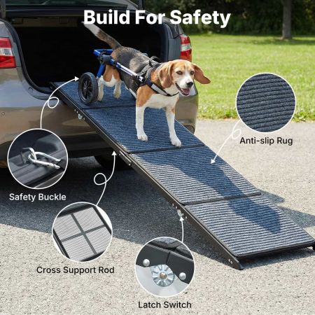 Veehoo Foldable Extra Wide Dog Ramp Black Steps & Ramps image6 Veehoo Foldable Extra Wide Dog Ramp Black Steps & Ramps image6