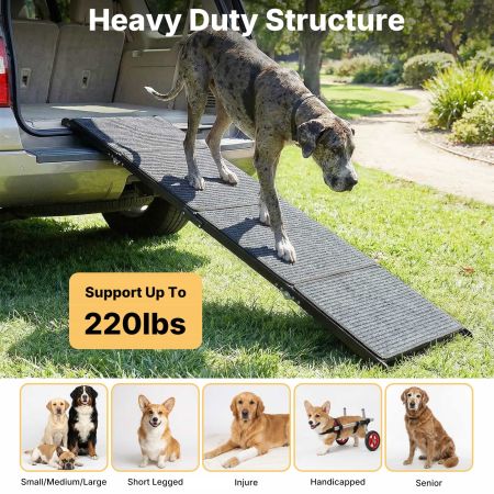 Veehoo Foldable Extra Wide Dog Ramp Black Steps & Ramps image7 Veehoo Foldable Extra Wide Dog Ramp Black Steps & Ramps image7
