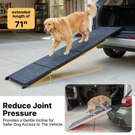 Veehoo Foldable Extra Wide Dog Ramp Black Steps & Ramps image4