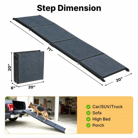 Veehoo Foldable Extra Wide Dog Ramp Black Steps & Ramps image5