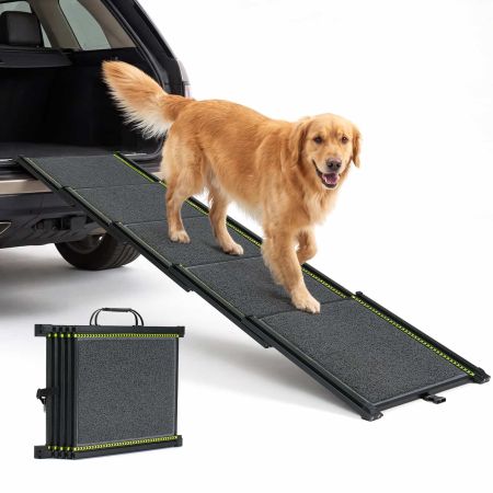Veehoo Telescoping Extra Wide Dog Ramp Black Sales image1