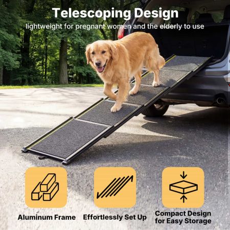Veehoo Telescoping Extra Wide Dog Ramp Black Sales image3