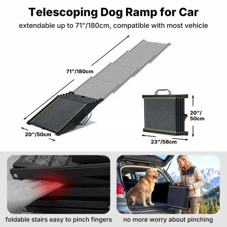 Veehoo Telescoping Extra Wide Dog Ramp Black Sales image7