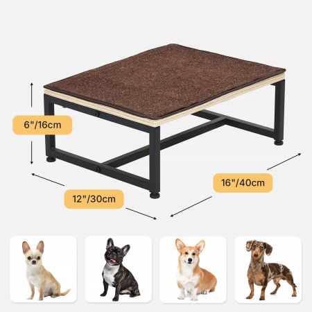 Veehoo Wooden Dog Steps Stool for Couch Bed Brown Sales image2
