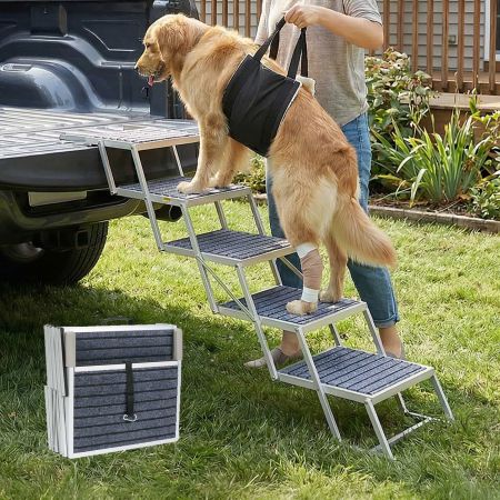 Veehoo Lightweight Folding Dog Steps for Large Dogs image1