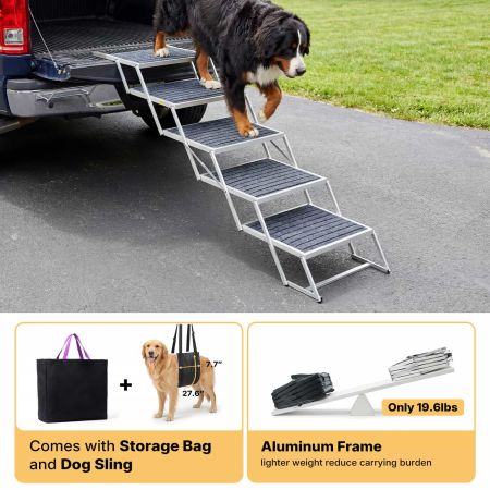 Veehoo Lightweight Folding Dog Steps for Large Dogs Gray Sales image3 Veehoo Lightweight Folding Dog Steps for Large Dogs Gray Sales image3