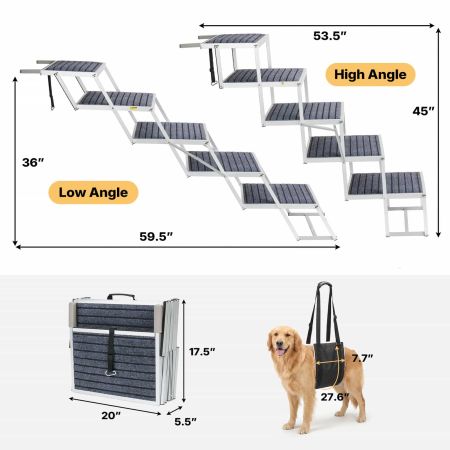 Veehoo Lightweight Folding Dog Steps for Large Dogs Gray Sales image5 Veehoo Lightweight Folding Dog Steps for Large Dogs Gray Sales image5