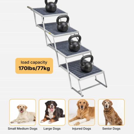 Veehoo Lightweight Folding Dog Steps for Large Dogs Gray Steps & Ramps image3 Veehoo Lightweight Folding Dog Steps for Large Dogs Gray Steps & Ramps image3
