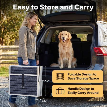 Veehoo Lightweight Folding Dog Steps for Large Dogs Gray Steps & Ramps image7 Veehoo Lightweight Folding Dog Steps for Large Dogs Gray Steps & Ramps image7