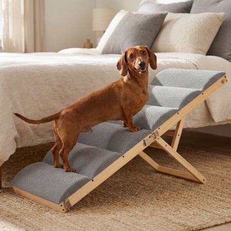 Veehoo Folding Wooden Dog Ramp for Bed & Couch image1